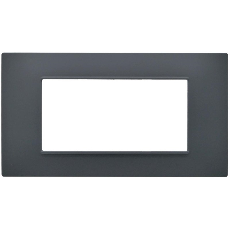 Placca 4 posti antracite Soft Touch compatibile Vimar Plana