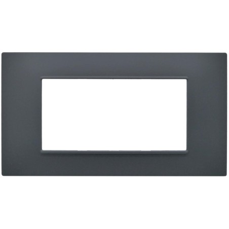 Placca 4 posti antracite Soft Touch compatibile Vimar Plana