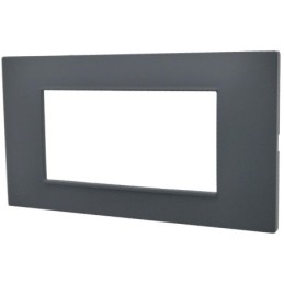 Placca 4 posti antracite Soft Touch compatibile Vimar Plana