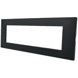 Placca 7 posti nera Soft Touch compatibile Vimar Plana