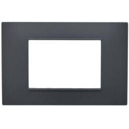 Placca 3 posti antracite Soft Touch compatibile Vimar Plana