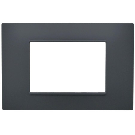 Placca 3 posti antracite Soft Touch compatibile Vimar Plana
