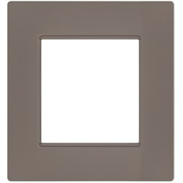 Placca 2 posti tortora Soft Touch compatibile Vimar Plana