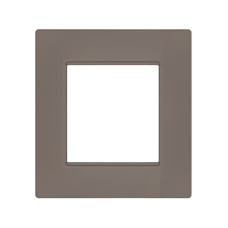 Placca 2 posti tortora Soft Touch compatibile Vimar Plana