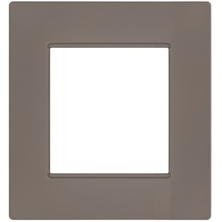 Placca 2 posti tortora Soft Touch compatibile Vimar Plana