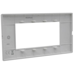 Placca 4 posti argento Soft Touch compatibile Vimar Plana