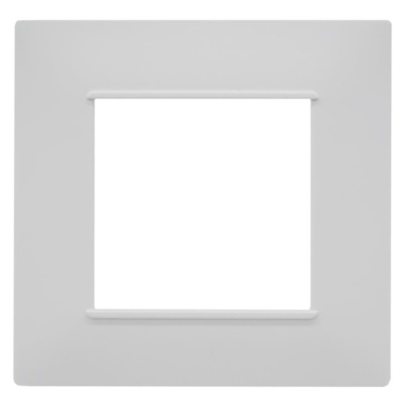 Placca 2 posti bianca Soft Touch compatibile Vimar Plana