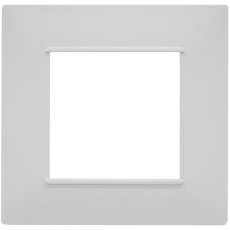 Placca 2 posti bianca Soft Touch compatibile Vimar Plana