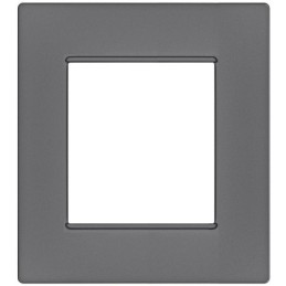 Placca 2 posti grigio Soft Touch compatibile Vimar Plana