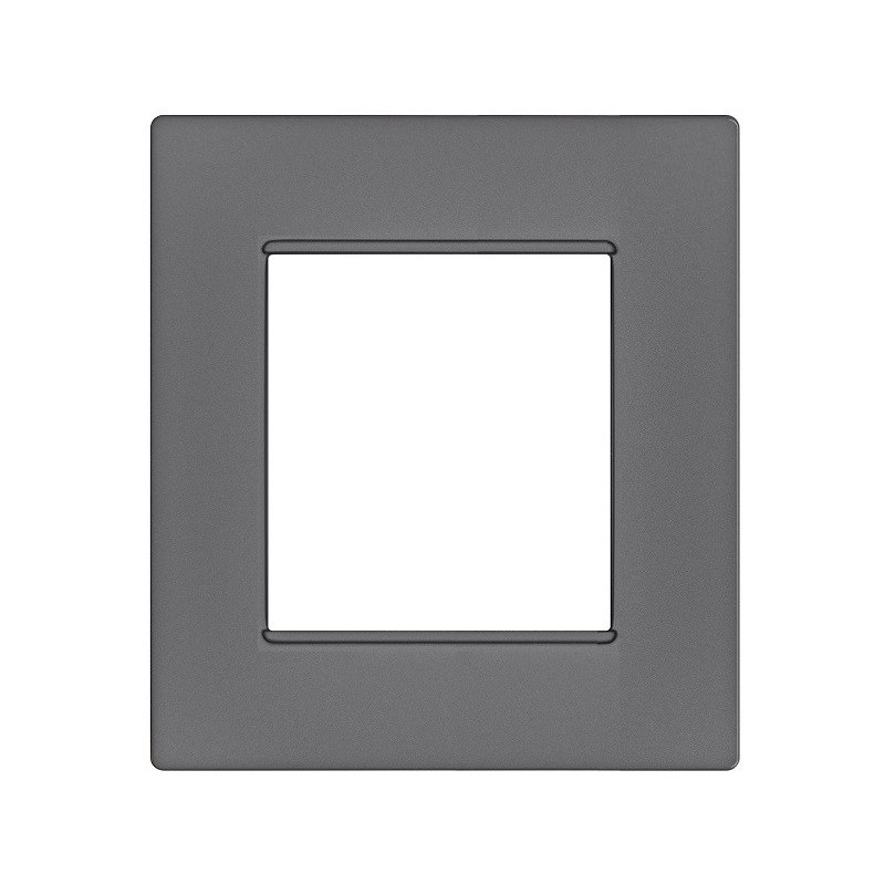 Placca 2 posti grigio Soft Touch compatibile Vimar Plana