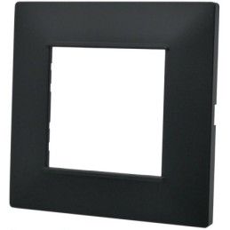 Placca 2 posti nera Soft Touch compatibile Vimar Plana