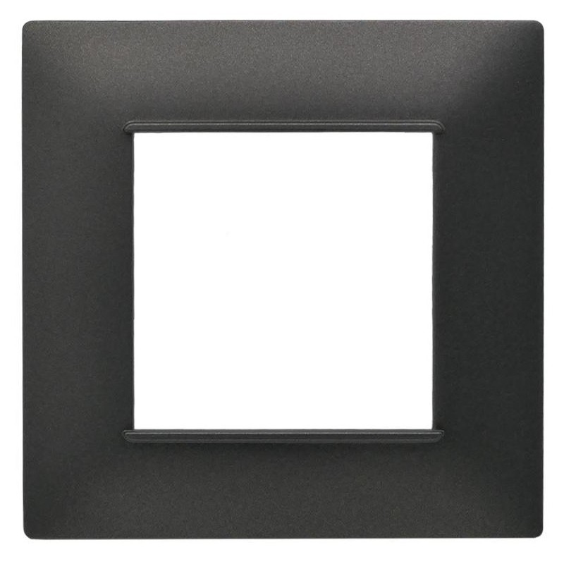 Placca 2 posti testa di moro Soft Touch compatibile Vimar Plana