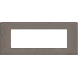 Placca 7 posti tortora Soft Touch compatibile Vimar Plana