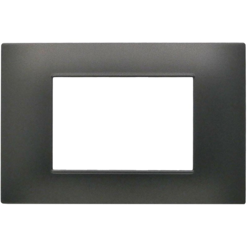 Placca 3 posti testa di moro Soft Touch compatibile Vimar Plana