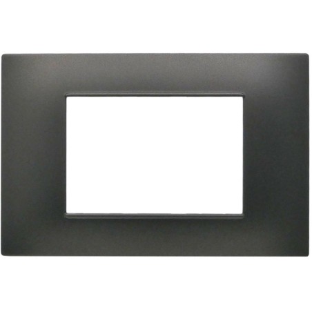 Placca 3 posti testa di moro Soft Touch compatibile Vimar Plana