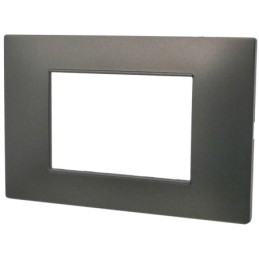 Placca 3 posti testa di moro Soft Touch compatibile Vimar Plana