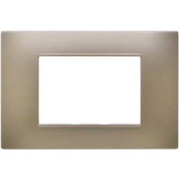 Placca 3 posti champagne Soft Touch compatibile Vimar Plana