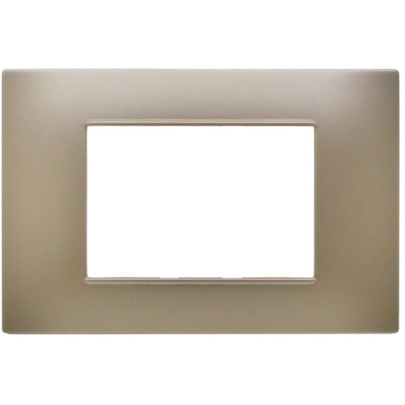 Placca 3 posti champagne Soft Touch compatibile Vimar Plana