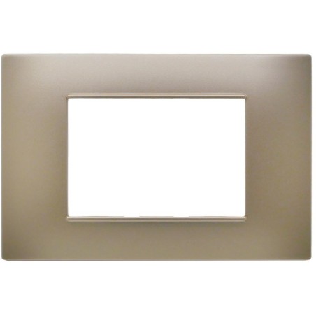 Placca 3 posti champagne Soft Touch compatibile Vimar Plana