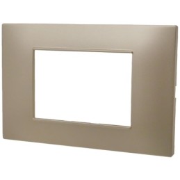 Placca 3 posti champagne Soft Touch compatibile Vimar Plana