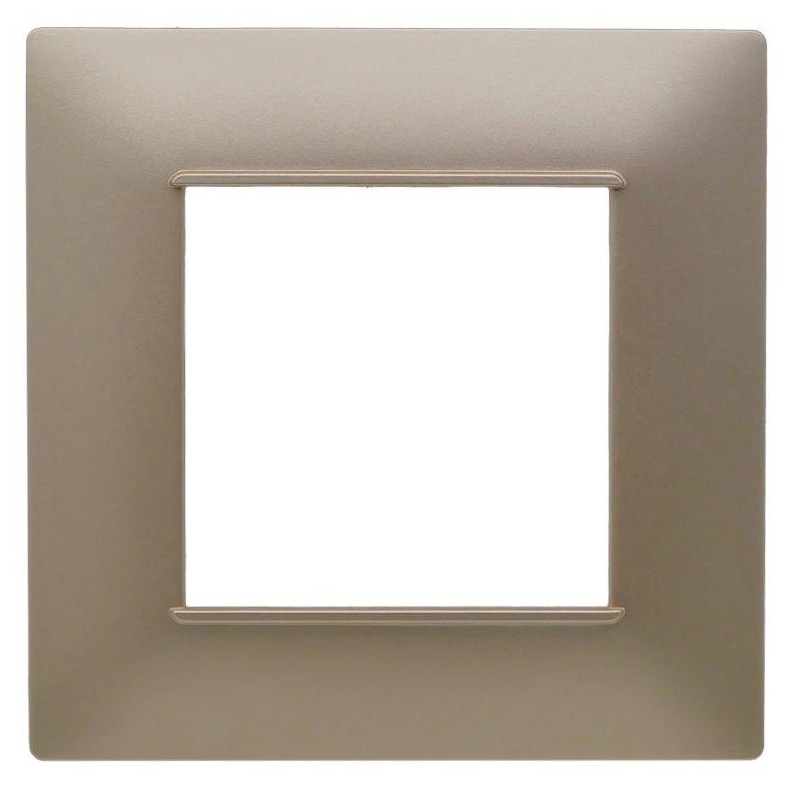 Placca 2 posti champagne Soft Touch compatibile Vimar Plana