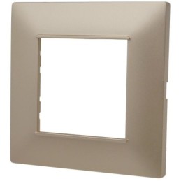 Placca 2 posti champagne Soft Touch compatibile Vimar Plana