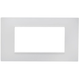 Placca 4 posti bianca Soft Touch compatibile Vimar Plana