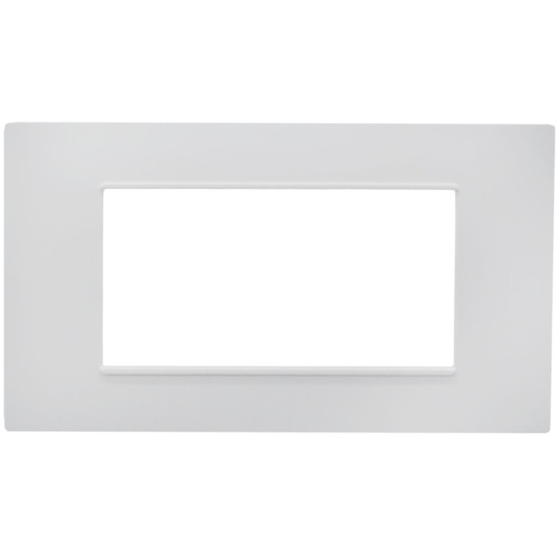 Placca 4 posti bianca Soft Touch compatibile Vimar Plana