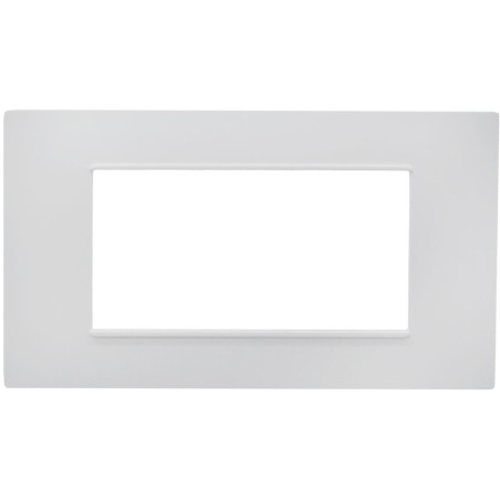 Placca 4 posti bianca Soft Touch compatibile Vimar Plana