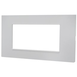 Placca 4 posti bianca Soft Touch compatibile Vimar Plana