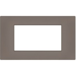 Placca 4 posti tortora Soft Touch compatibile Vimar Plana