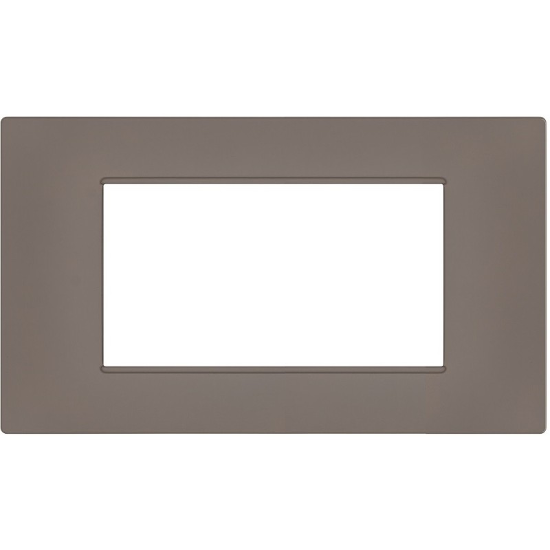 Placca 4 posti tortora Soft Touch compatibile Vimar Plana