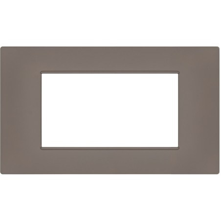 Placca 4 posti tortora Soft Touch compatibile Vimar Plana