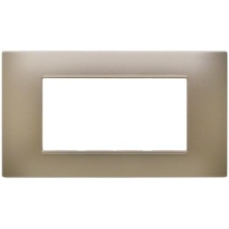 Placca 4 posti champagne  Soft Touch compatibile Vimar Plana