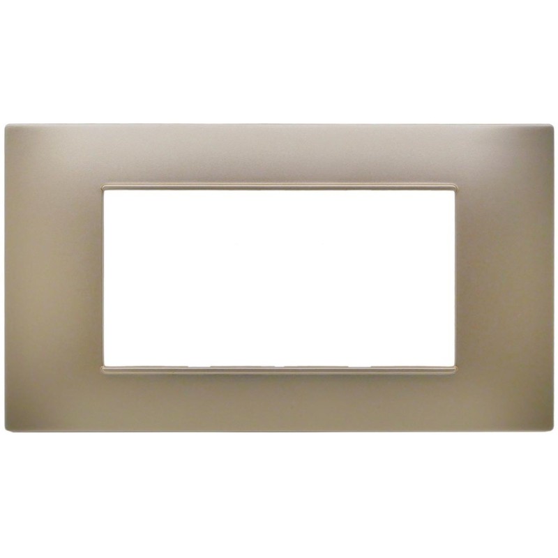 Placca 4 posti champagne  Soft Touch compatibile Vimar Plana