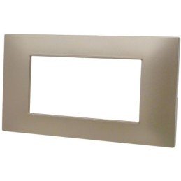 Placca 4 posti champagne  Soft Touch compatibile Vimar Plana