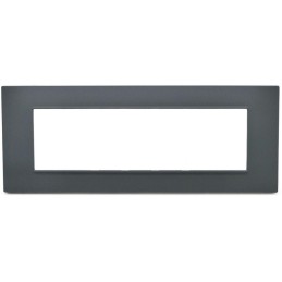 Placca 7 posti antracite Soft Touch compatibile Vimar Plana