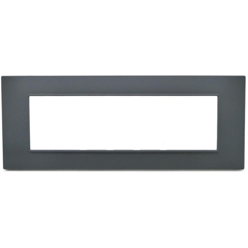 Placca 7 posti antracite Soft Touch compatibile Vimar Plana