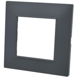 Placca 2 posti antracite Soft Touch compatibile Vimar Plana