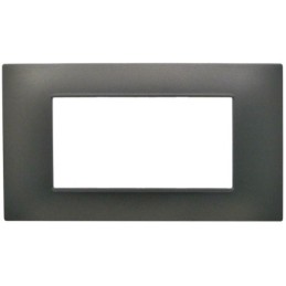 Placca 4 posti testa di moro Soft Touch compatibile Vimar Plana