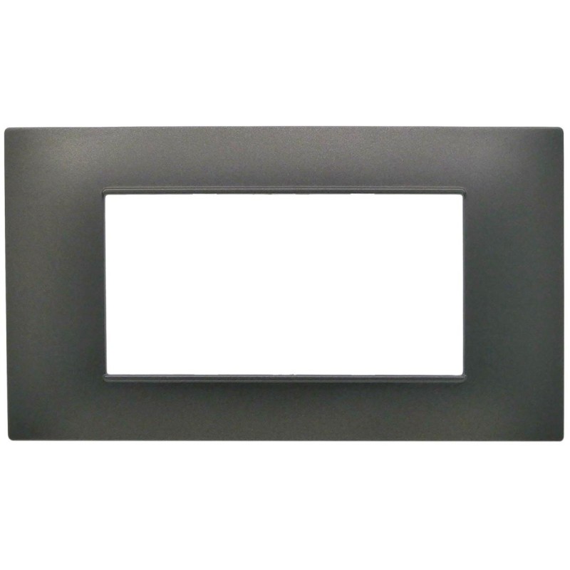 Placca 4 posti testa di moro Soft Touch compatibile Vimar Plana