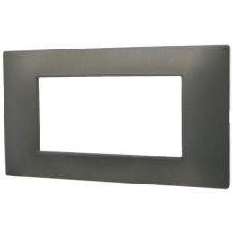 Placca 4 posti testa di moro Soft Touch compatibile Vimar Plana