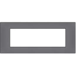 Placca 7 posti grigio Soft Touch compatibile Vimar Plana