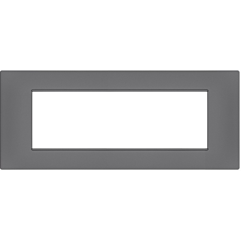 Placca 7 posti grigio Soft Touch compatibile Vimar Plana