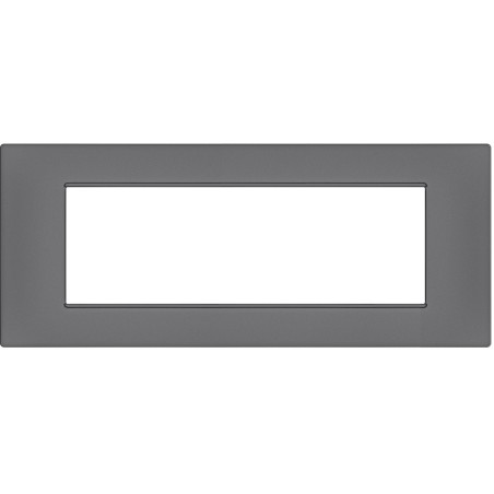 Placca 7 posti grigio Soft Touch compatibile Vimar Plana