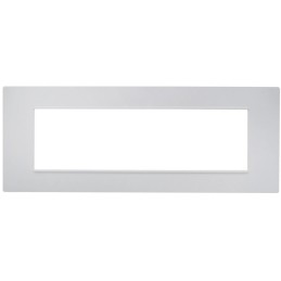 Placca 7 posti bianca Soft Touch compatibile Vimar Plana