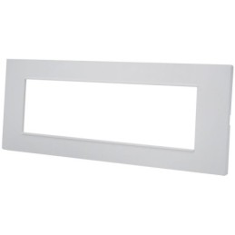 Placca 7 posti bianca Soft Touch compatibile Vimar Plana