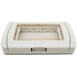 Placca idrobox IP55 4 posti bianca compatibile Vimar Plana