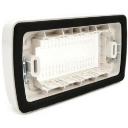 Placca idrobox IP55 4 posti bianca compatibile Vimar Plana