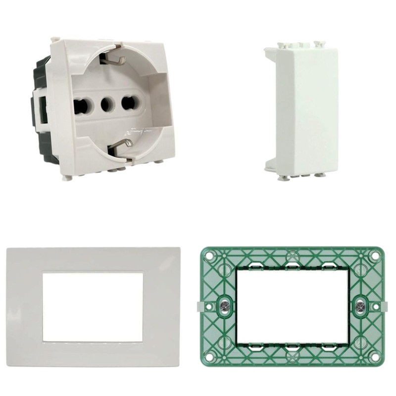 Kit 4 pezzi compatibile Vimar Plana bianco